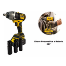 Kit 5 em 1 Furadeira Parafusadeira Motosserra Chave Impacto a Bateria 58VF Completa Com Maleta