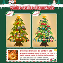 Árvore De Natal De Feltro DIY Parede Pendurado 32 Pcs Enfeites 30 Luz LED Corda Decoração