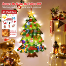 Árvore De Natal De Feltro DIY Parede Pendurado 32 Pcs Enfeites 30 Luz LED Corda Decoração