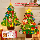 Árvore De Natal De Feltro DIY Parede Pendurado 32 Pcs Enfeites 30 Luz LED Corda Decoração