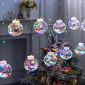 Cortina Natalina LED com 10 Bolas Decorativas – 3 m
