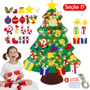 Árvore de Natal Infantil em Feltro 3D com 32 Enfeites