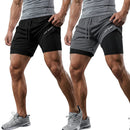 KIT 4 ou 2 Bermudas 2 em 1 Masculina SPORT de Compressão para Treino Dry Fit 3 bolsos