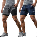 KIT 4 ou 2 Bermudas 2 em 1 Masculina SPORT de Compressão para Treino Dry Fit 3 bolsos