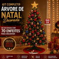 Árvore Natal Majestoso | Completa 150 cm com 70 Enfeites e Pisca LED