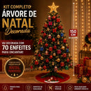 Árvore Natal Majestoso | Completa 150 cm com 70 Enfeites e Pisca LED