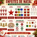 Arvore de Natal Decorada 150cm 220 Galhos + 70 Enfeites Completa Enfeitada Pinheiro Verde Pisca Led Decoração Top