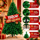 Árvore de Natal Verde 150cm 300 Galhos Artificial Decorativa com Base para Sala Casa Fest