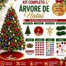 Arvore de Natal Decorada 150cm 220 Galhos + 70 Enfeites Completa Enfeitada Pinheiro Verde Pisca Led Decoração Top