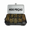 Kit 400 Peças Parafusos e Buchas com Organizador Multiuso Maleta Marcenaria Chipboard Phillips