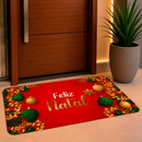 Tapete de Porta Natalino Noel e Animais Antiderrapante Direto de Fabrica.