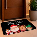 Tapete de Porta Natalino Noel e Animais Antiderrapante Direto de Fabrica.
