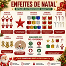 Arvore de Natal Decorada 120cm 120 Galhos + 50 Enfeites Completa Enfeitada Pinheiro Verde Pisca Led Decoração Top