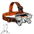 Lanterna de Cabeça 5 Led Luz Forte À Prova D 'Água USB Recarregável 4 Modos