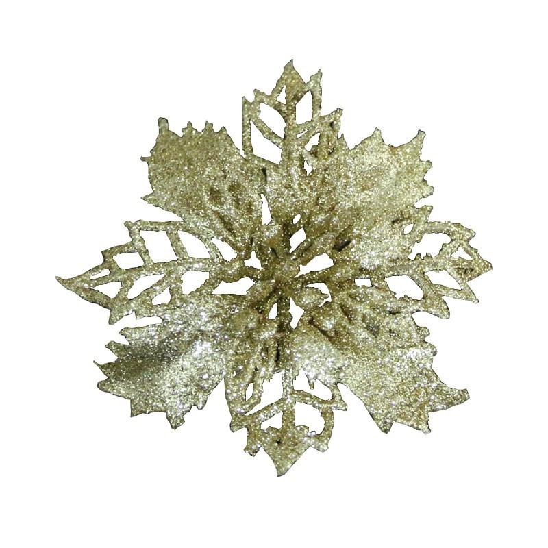 10 Unid . Flores Artificiais Árvore De Natal Glitter Decoração Presente De Ano Novo ANJIN