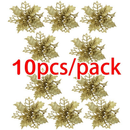 Kit 10 Flores Natalinas Decorativas 8 cm