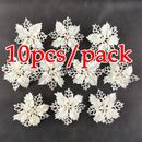 Kit 10 Flores Natalinas Decorativas 8 cm