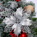 10 Unid . Flores Artificiais Árvore De Natal Glitter Decoração Presente De Ano Novo ANJIN