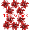 Kit 10 Flores Natalinas Decorativas 8 cm
