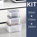 Kit 3 potes Organizadores para Geladeira Organizador de Alimentos Vegetais Cozinha Moderna
